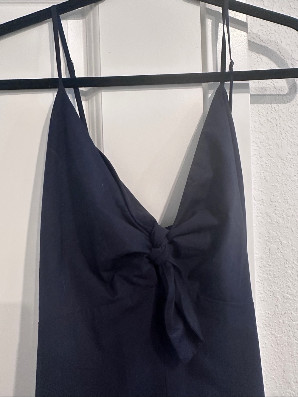 Banana Republic Factory Navy Tie Front Midi Cotton Dress Size 16 NWT - Picture 3 of 7